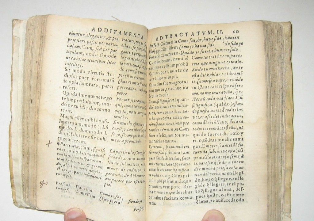 (LIMA--1595.) Vega, Juan de. Institutiones grammaticae Latino carmine, Hispana cum explicatione.